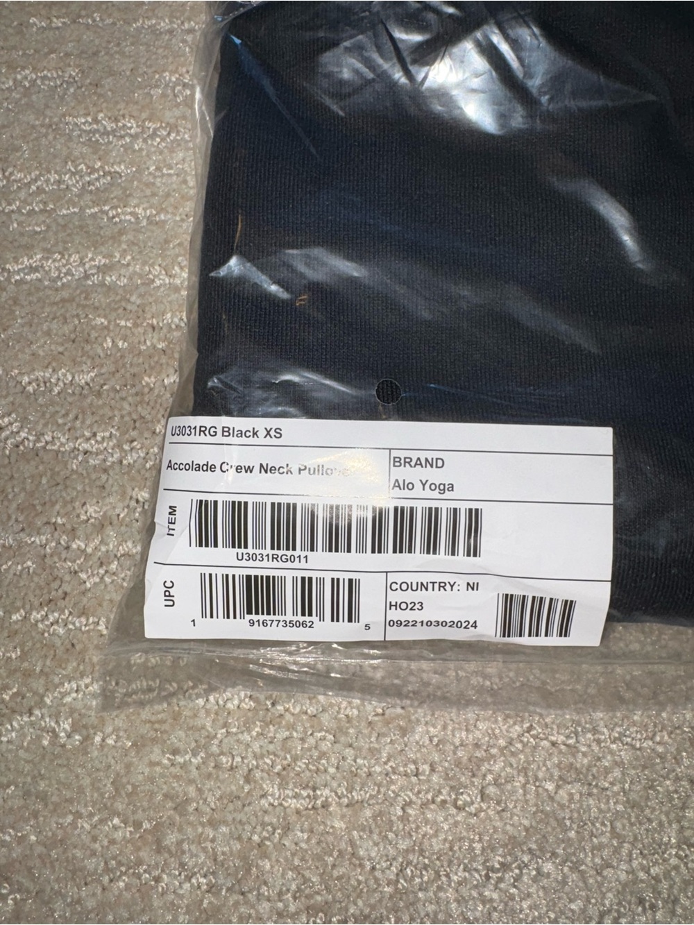 Alo Yoga Accolade Crew Neck Pullover Black XS NWT - Picture 2 of 5